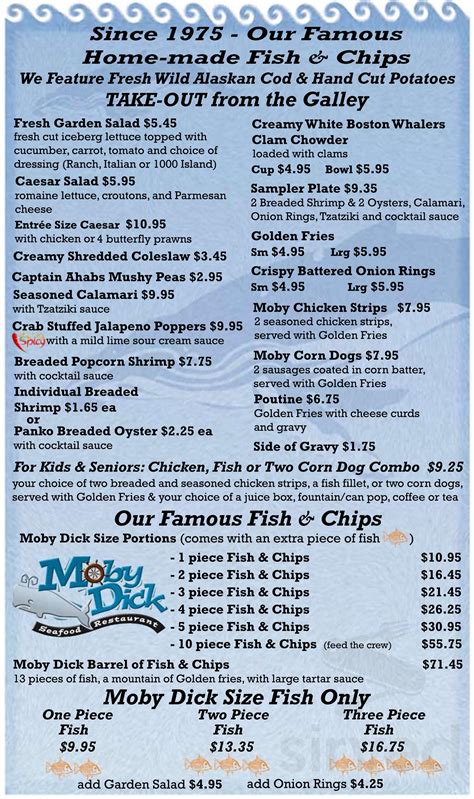 moby dick's menu